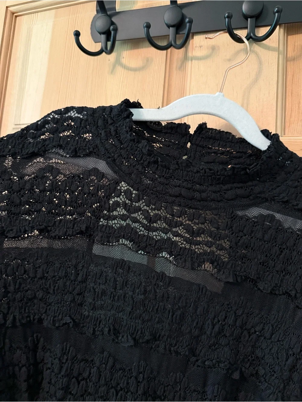 Free People x Intimately FP Angelina Lace Bodysuit in Black Large NWT